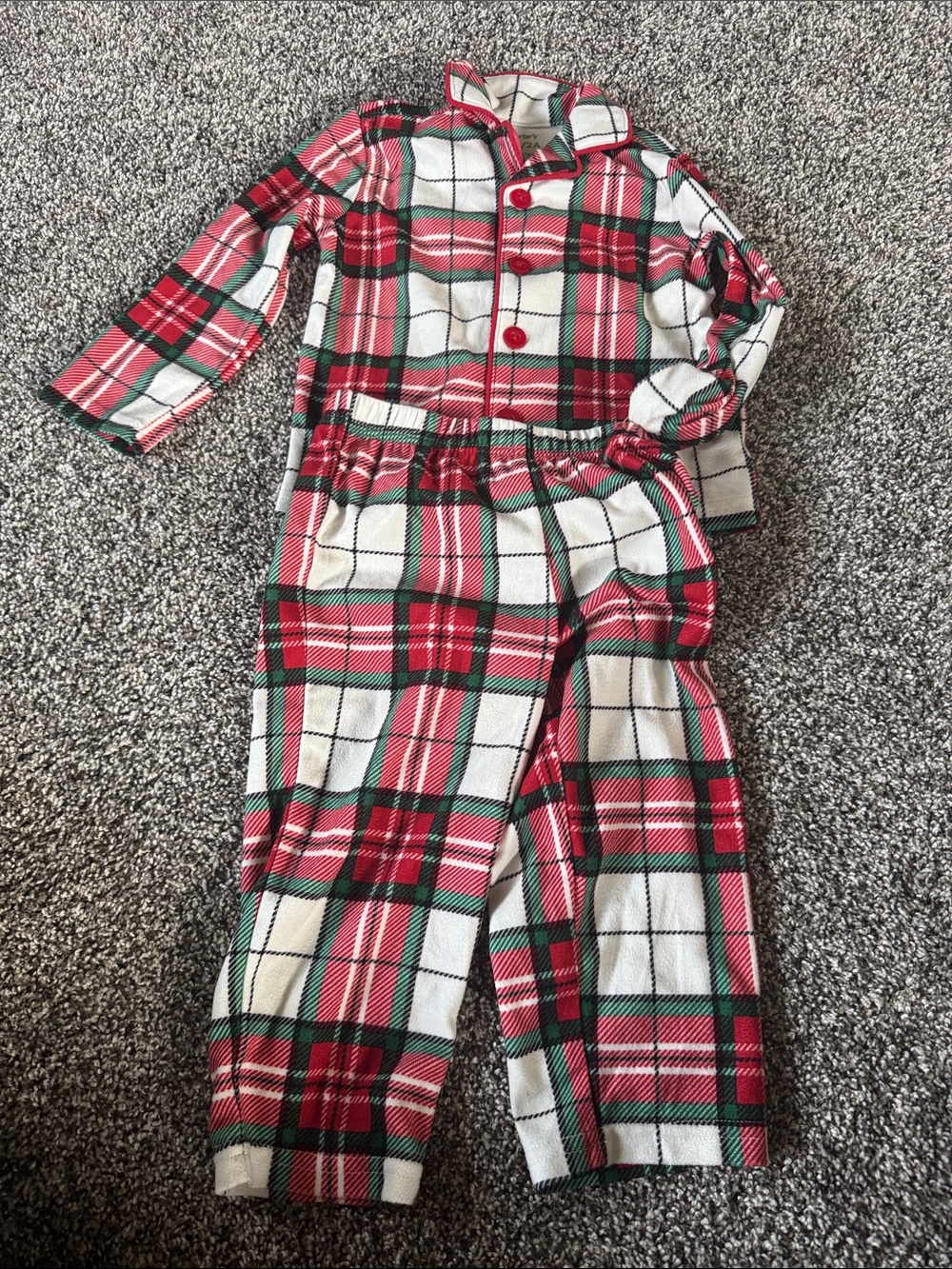 Carter's Red, Green & White Plaid Pajama Set